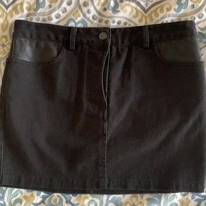 Alexander Wang denim & leather mini